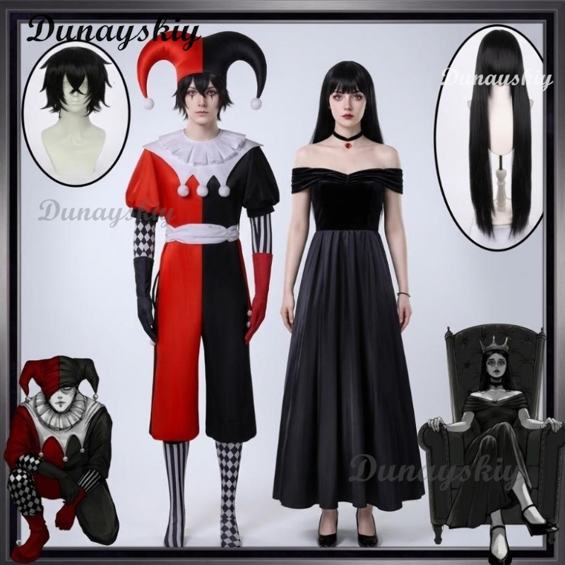 Anime Cosplay For Couples - Elegant Long Black Satin Wedding Cos