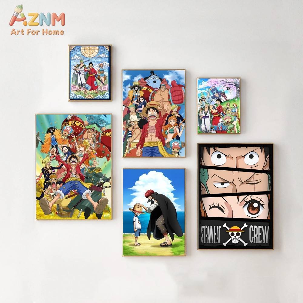 One Piece Straw Hat - AZNM One Piece Unframed Canvas Print