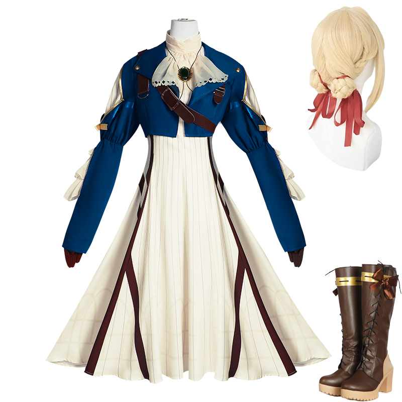 Violet Evergarden Dress - Violet Evergarden Cosplay Costume Wig Shoes