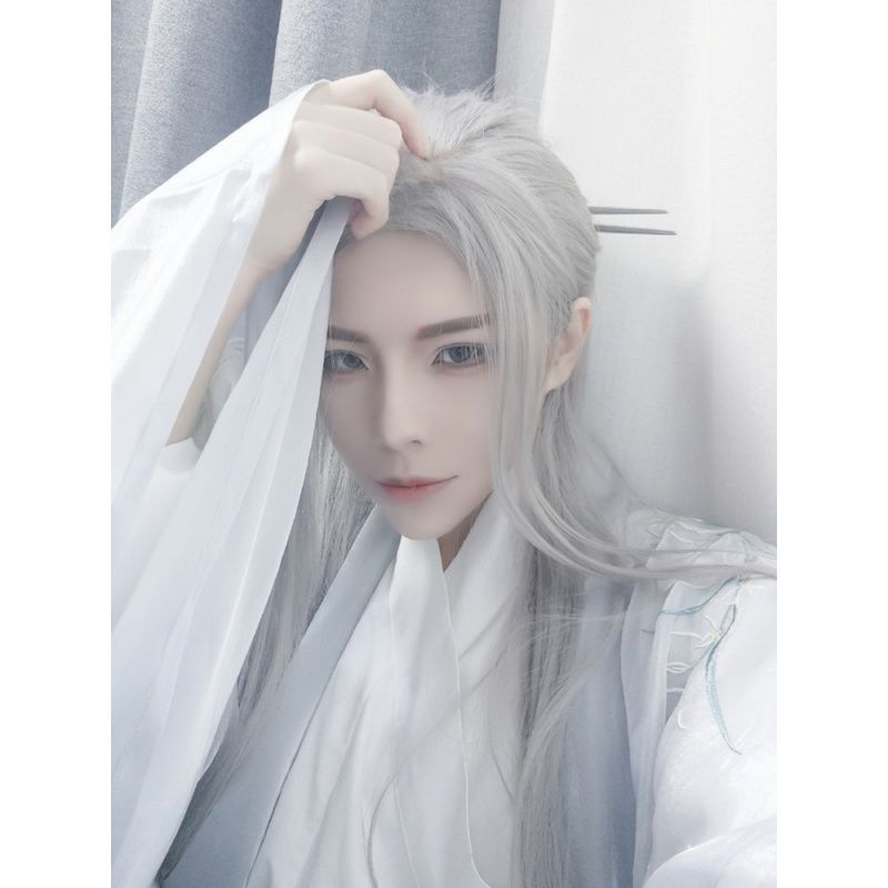 Men Hanfu Long Straight Hair A - đánh giá và giá Anime Cosplay Japanese