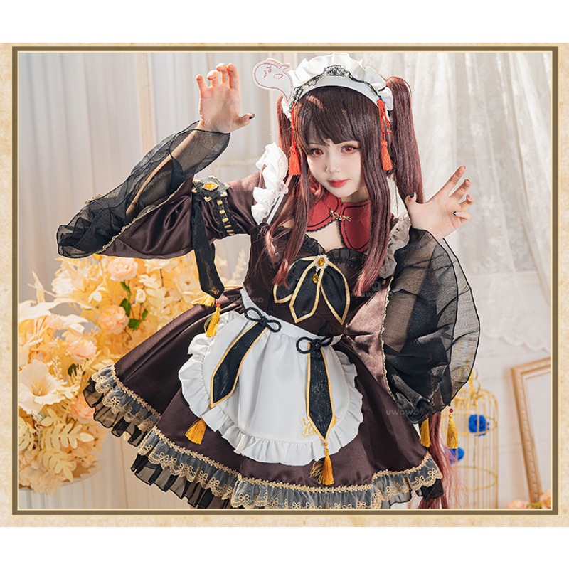 Game Genshin Impact Hu Tao Mai - đánh giá và giá Anime Cosplay Maid