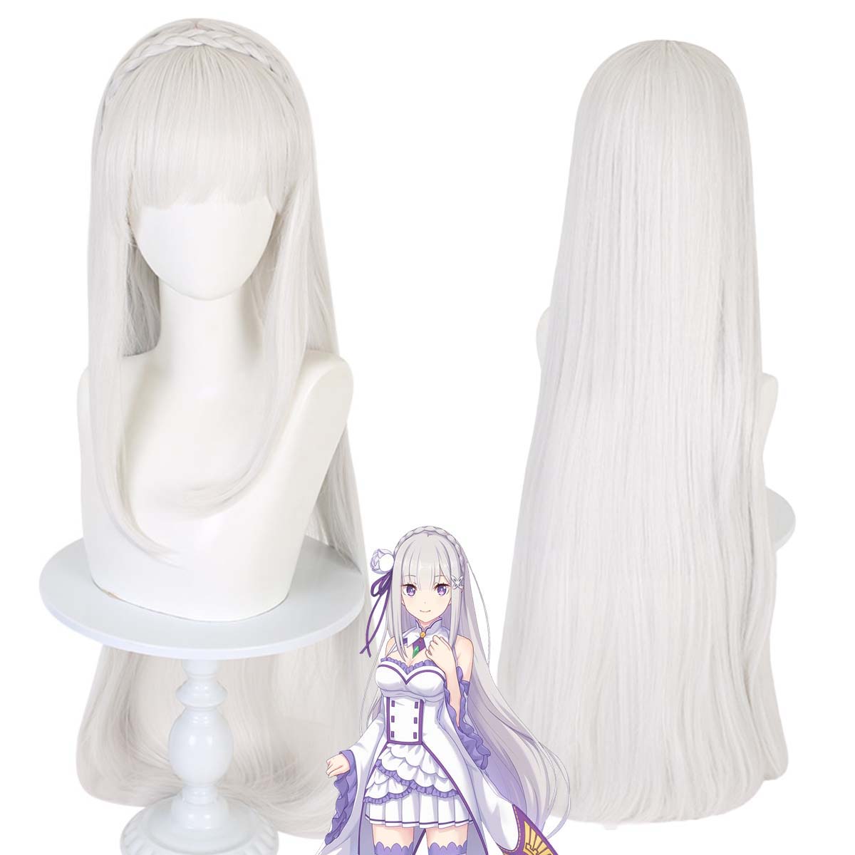 Halloween Anime Re:Life In a D - đánh giá và giá Re Zero Rem Wig